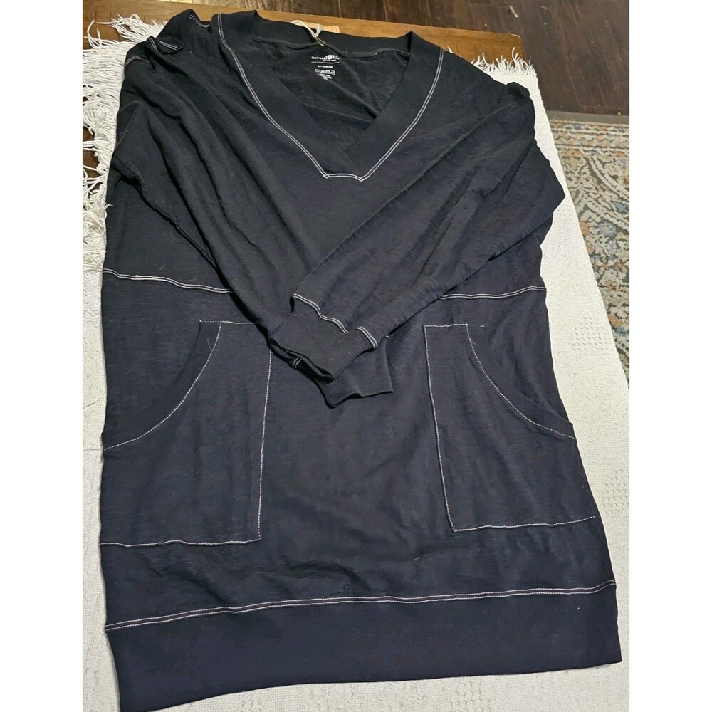 Natural Life Knit Pocket Dress Size S Black Long Sleeve Mini Sweater Dress Tunic - Picture 8 of 9